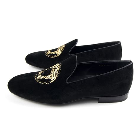 versace mens leather loafers|Versace medusa velvet loafers.